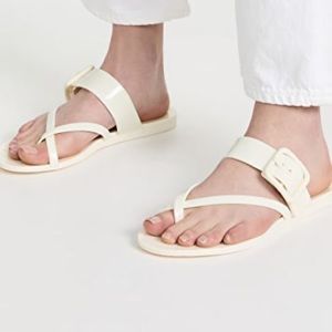 NWT Veronica Beard Jelly Salva Sandals White